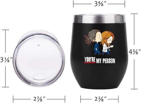 Greys Anatomy 12oz Tumbler Cups with Lid -You are My Person Double Wall Stainless Steel Insulated Coffee Mug-Stemless Insulated Wine Glasses-Novelty Christmas Gift for Women Bestie in Saudi Arabia