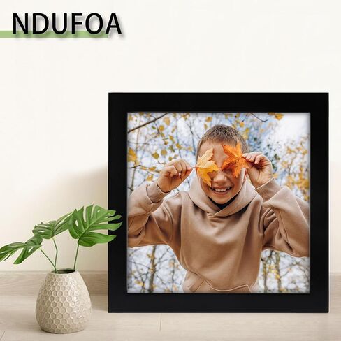 8x8 Picture Frame Set of 2, Display Photo 4x4 with Mat or 8x8 without Mat for Gallery Wall and Tabletop, Black in Saudi Arabia