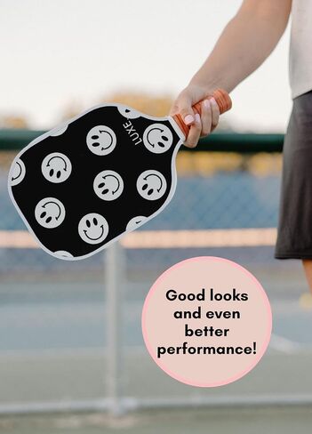 LUXE Pickleball Paddle | Leisure Edition | Cute, Fun, Stylish, Pickle Ball Paddles with Fiberglass Surface | Soft, Non-Slip Cushion Grip in Saudi Arabia
