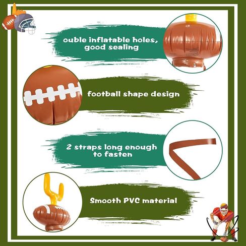 2 Set Inflatable Post Ring Toss Football Goal Post Ring Toss Game Include 2 Pieces Toss Post Hat 6 Pieces Ring Toss Goal Post for Boys Girls Football Party Games in Saudi Arabia
