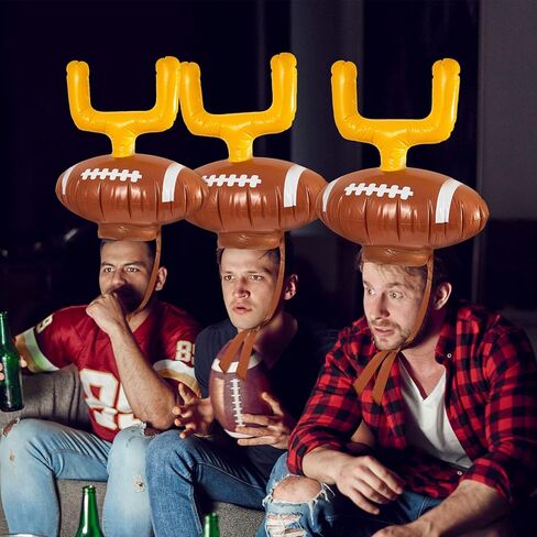 2 Set Inflatable Post Ring Toss Football Goal Post Ring Toss Game Include 2 Pieces Toss Post Hat 6 Pieces Ring Toss Goal Post for Boys Girls Football Party Games in Saudi Arabia