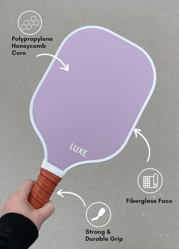 LUXE Pickleball Paddle | Leisure Edition | Cute, Fun, Stylish, Pickle Ball Paddles with Fiberglass Surface | Soft, Non-Slip Cushion Grip in Saudi Arabia