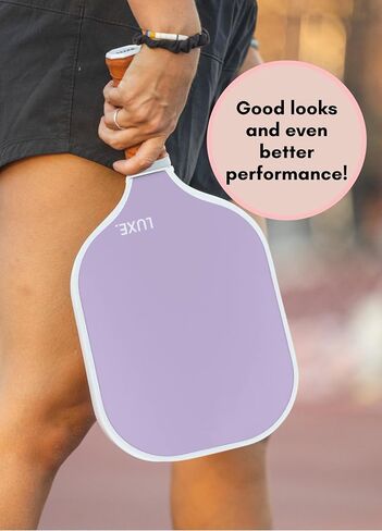 LUXE Pickleball Paddle | Leisure Edition | Cute, Fun, Stylish, Pickle Ball Paddles with Fiberglass Surface | Soft, Non-Slip Cushion Grip in Saudi Arabia