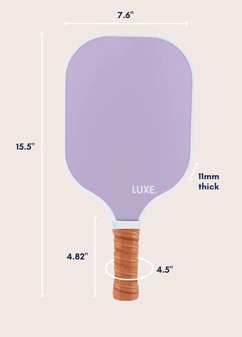 LUXE Pickleball Paddle | Leisure Edition | Cute, Fun, Stylish, Pickle Ball Paddles with Fiberglass Surface | Soft, Non-Slip Cushion Grip in Saudi Arabia