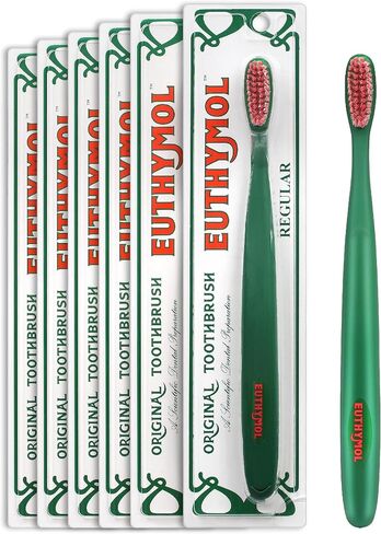 Euthymol Whitening Toothbrush (Pink, 6 Count) - Premium Soft Dual-Tension Bristles. Advanced Plaque Removal, Stain Reduction. in Saudi Arabia