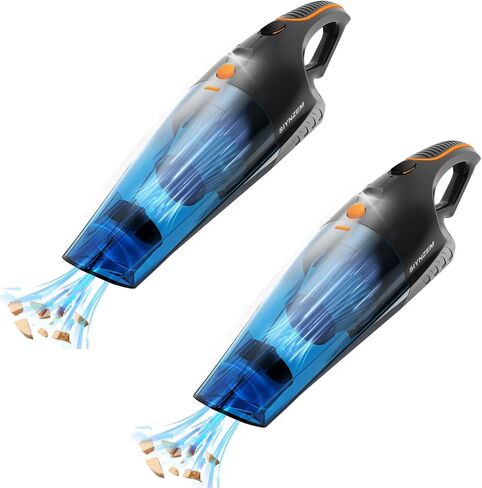 GV02 Handheld Cordless Vacuum, 10000PA Powerful Suction Hand Held Vacuum Cleaner for Car, Home & Office, Pet Hair & Cat Litter Cleaning, 2 Speed with LED Lights, Blue-2Pcs in Saudi Arabia