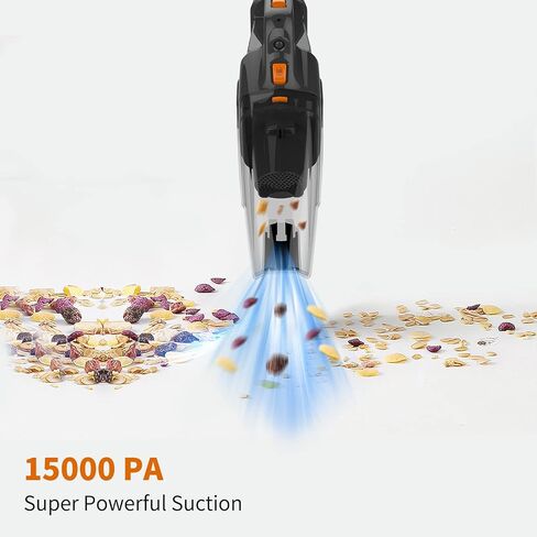 GV02 Handheld Cordless Vacuum, 10000PA Powerful Suction Hand Held Vacuum Cleaner for Car, Home & Office, Pet Hair & Cat Litter Cleaning, 2 Speed with LED Lights, Blue-2Pcs in Saudi Arabia