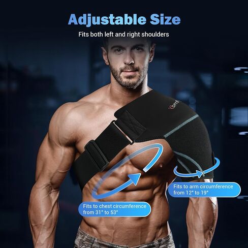 Comfytemp Shoulder Ice Pack Wrap, FSA HSA Eligible, Shoulder Brace with Gel Ice Pack for Injuries Reusable, Physical Therapy Cold Compression Sleeve for Arm Rotator Cuff Pain Relief, Sugery Recovery in Saudi Arabia