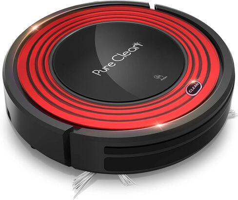 SereneLife Robot Vacuum Cleaner and Dock - 1500pa Suction w/ Scheduling Activation and Charging Dock - Robotic Auto Home Cleaning for Carpet Hardwood Floor Pet Hair - Pure Clean PUCRC95, Red in Saudi Arabia