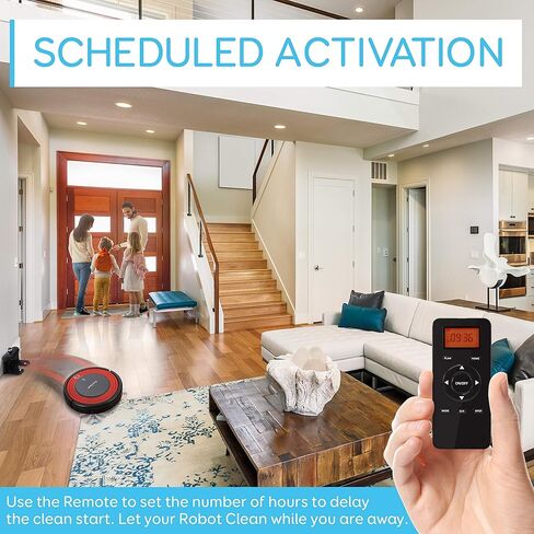 SereneLife Robot Vacuum Cleaner and Dock - 1500pa Suction w/ Scheduling Activation and Charging Dock - Robotic Auto Home Cleaning for Carpet Hardwood Floor Pet Hair - Pure Clean PUCRC95, Red in Saudi Arabia
