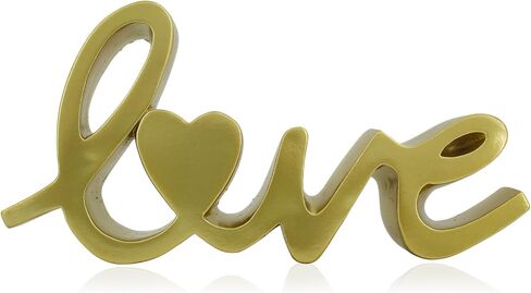 تمثال الحب النصي، علامة طاولة الحب ديكور ذهبي، ديكور منزلي لطاولة قائمة بذاتها، ديكور زفاف، ديكور غرفة المعيشة، هدية لعيد الحب، الذكرى السنوية، ديكور حفل خطوبة الزفاف in Kuwait