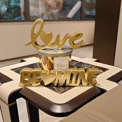 تمثال الحب النصي، علامة طاولة الحب ديكور ذهبي، ديكور منزلي لطاولة قائمة بذاتها، ديكور زفاف، ديكور غرفة المعيشة، هدية لعيد الحب، الذكرى السنوية، ديكور حفل خطوبة الزفاف in Kuwait