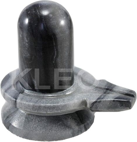 KLEO - تمثال Shivalingam Shivling Shiv Ling Idol من الحجر الأسود الطبيعي لديكور المنزل وبوجا - 3.5 سم in Kuwait