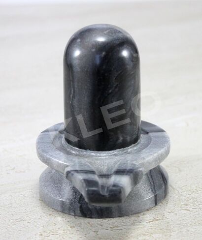 KLEO - تمثال Shivalingam Shivling Shiv Ling Idol من الحجر الأسود الطبيعي لديكور المنزل وبوجا - 3.5 سم in Kuwait