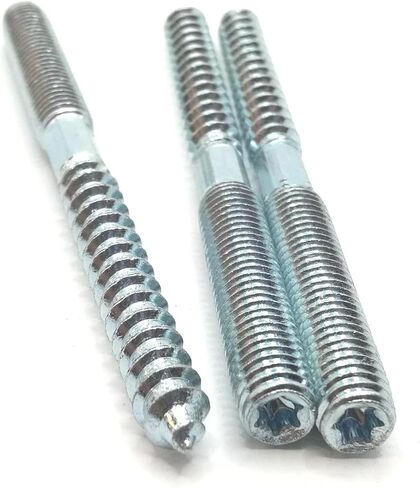 Hanger Bolt M8x100 Silvery Double Headed Bolt Self-Tapping Screw with Hexagon for Furniture 12Pcs in Saudi Arabia