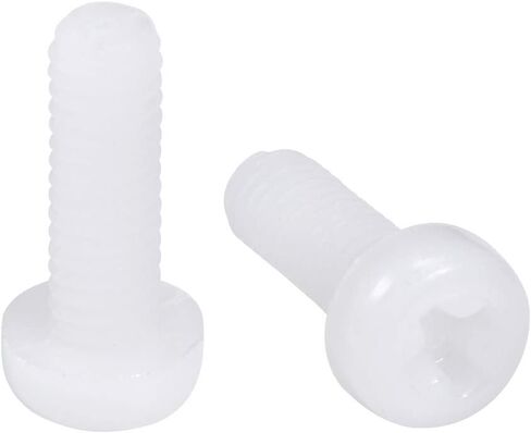 uxcell M3x20mm Threaded Nylon Phillips Cross Pan Head Machine Screws Bolts White 20Pcs in Saudi Arabia
