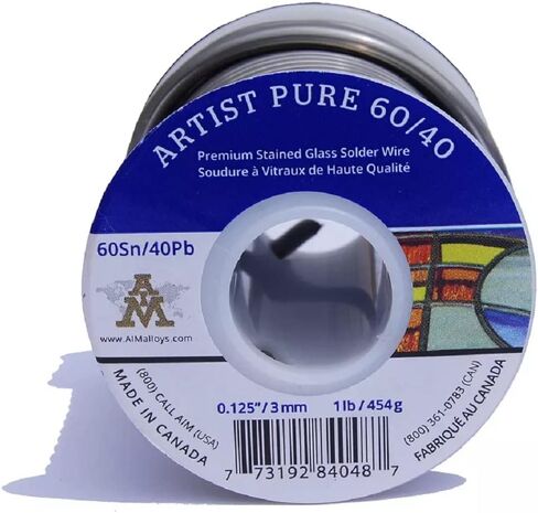 AIM Artist Pure 60/40 Stained Glass Solder, 0.125inch, 1lb (3mm / 454g) in Saudi Arabia