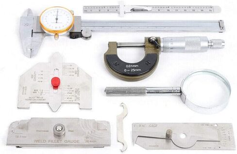مجموعة أدوات فحص اللحام، مسطرة قياس لحام فيليه + مسماك مكبر، مجموعة أدوات قياس اللحام، مجموعة أدوات قياس اللحام، صندوق علبة مسطرة فحص أكثر دقة 30 × 22 × 5 سم in Kuwait