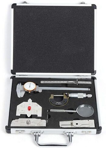 مجموعة أدوات فحص اللحام، مسطرة قياس لحام فيليه + مسماك مكبر، مجموعة أدوات قياس اللحام، مجموعة أدوات قياس اللحام، صندوق علبة مسطرة فحص أكثر دقة 30 × 22 × 5 سم in Kuwait