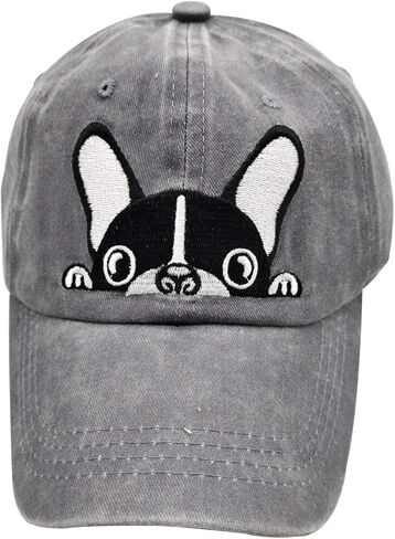 قبعة بيسبول مغسولة ومطرزة للنساء من Boston Terrier in Kuwait