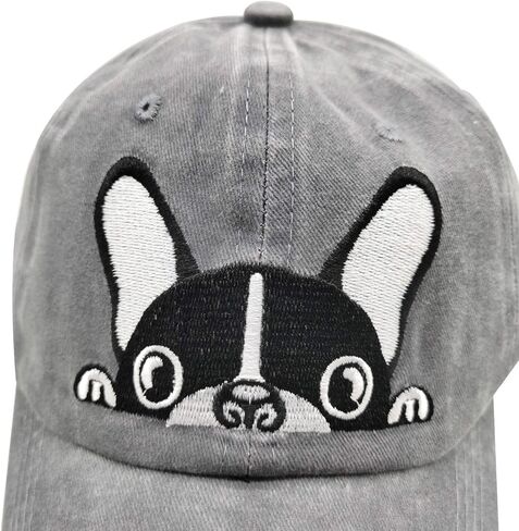 قبعة بيسبول مغسولة ومطرزة للنساء من Boston Terrier in Kuwait