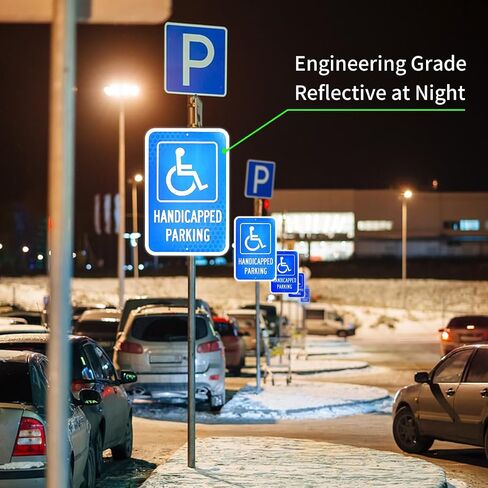2 Pack Handicap Parking Sign, Handicap Signs for Parking Lot with Picture of Wheelchair Sign, 18" x 12" .040 Aluminum Engineer Grade Reflective handicap sign UV Protected Waterproof Easy to Mount in Saudi Arabia