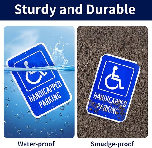 2 Pack Handicap Parking Sign, Handicap Signs for Parking Lot with Picture of Wheelchair Sign, 18" x 12" .040 Aluminum Engineer Grade Reflective handicap sign UV Protected Waterproof Easy to Mount in Saudi Arabia