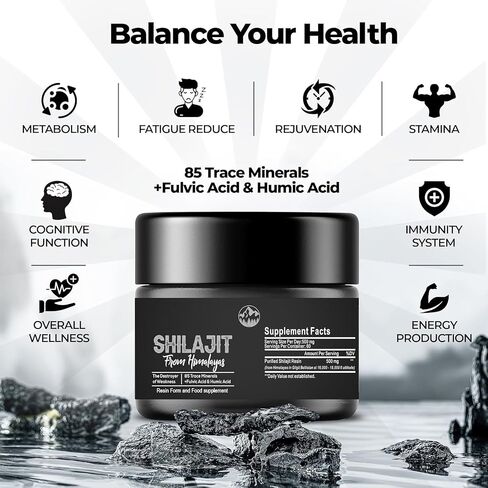 Shilajit pure himalayan organic 30gm, shilajit resin supplement for Men and Women - natural shilajit with 85+ trace minerals & fulvic acid for energy, Immune Support in Saudi Arabia