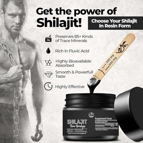Shilajit pure himalayan organic 30gm, shilajit resin supplement for Men and Women - natural shilajit with 85+ trace minerals & fulvic acid for energy, Immune Support in Saudi Arabia