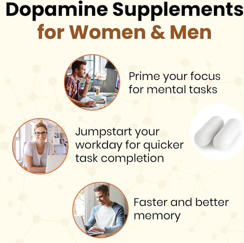 Dopamine Supplement-Mucuna Pruriens Seed Extract,Premium Vitamins, Minerals, and Natural Plant Extracts for Mental Drive, Clarity, Focus-60 Capsules in Saudi Arabia