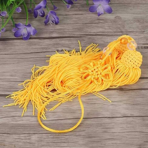 Red Sword Tassel,Sword Spike,Chinese Sword Tassel,Long Silk Wushu Tai Chi Kung Fu Chinese Martial Arts Sword Tassel Wushu Straight Sword Tassel Sword Accessory(Yellow Short Sword in Saudi Arabia