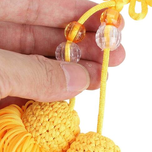 Red Sword Tassel,Sword Spike,Chinese Sword Tassel,Long Silk Wushu Tai Chi Kung Fu Chinese Martial Arts Sword Tassel Wushu Straight Sword Tassel Sword Accessory(Yellow Short Sword in Saudi Arabia