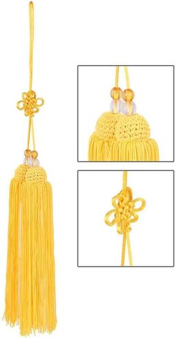 Red Sword Tassel,Sword Spike,Chinese Sword Tassel,Long Silk Wushu Tai Chi Kung Fu Chinese Martial Arts Sword Tassel Wushu Straight Sword Tassel Sword Accessory(Yellow Short Sword in Saudi Arabia