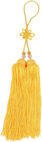 Red Sword Tassel,Sword Spike,Chinese Sword Tassel,Long Silk Wushu Tai Chi Kung Fu Chinese Martial Arts Sword Tassel Wushu Straight Sword Tassel Sword Accessory(Yellow Short Sword in Saudi Arabia