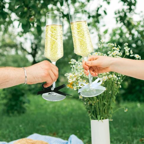 Mr and Mrs Wedding Champagne Flutes with Long Stem,Bride and Groom Toasting Glass Set of 2, Bridal Shower Gift Unique for Wedding, Anniversary, Wifey Gifts, Engagement Gifts for Couples in Saudi Arabia