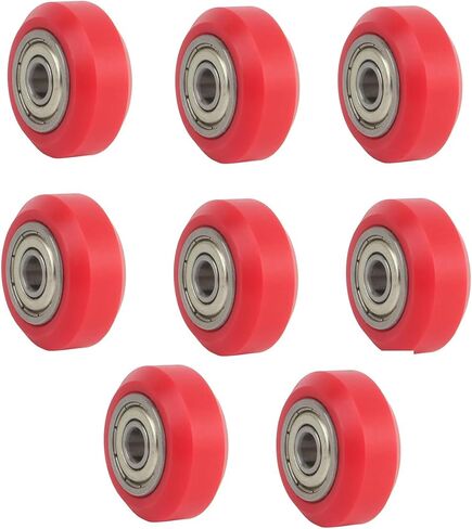 8pcs V Solid POM Wheels OD 24mm Rollers Gantry Pulley Double Bearings for Ender 3 V2 Neo,Ender 3 S1 / Pro, Ender 5 3D Printer, CNC Machine, 2020 2040 C Beam V Slot Profiles Linear Rail (Red) in Saudi Arabia
