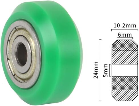 8pcs V Solid POM Wheels OD 24mm Rollers Gantry Pulley Double Bearings for Ender 3 V2 Neo,Ender 3 S1 / Pro, Ender 5 3D Printer, CNC Machine, 2020 2040 C Beam V Slot Profiles Linear Rail (Red) in Saudi Arabia