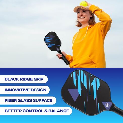 Sevko Pickleball Paddles Set of 2 - Fiberglass Surface Pickleball Paddles Set - 4 Pickleball Balls, & Carry Bag, Pickle Ball Paddle in Saudi Arabia