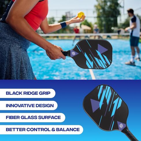 Sevko Pickleball Paddles Set of 2 - Fiberglass Surface Pickleball Paddles Set - 4 Pickleball Balls, & Carry Bag, Pickle Ball Paddle in Saudi Arabia