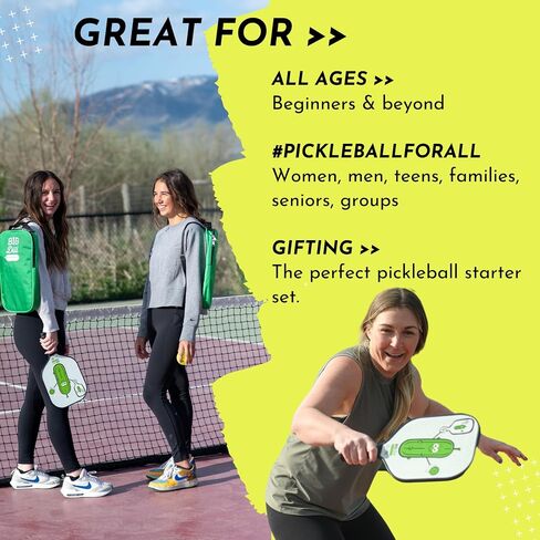 Big Dill Pickleball Paddle Set 2-Pack Pickleball Paddles with Outdoor Pickleball Balls, Paddle Covers & Carry Bag | Pickleball Paddles Set of 2 USAPA Approved in Saudi Arabia