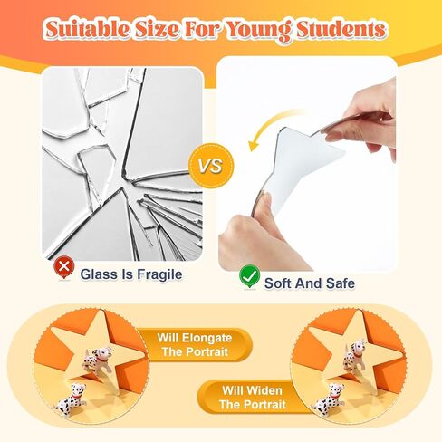 10 Pcs Small Mirrors for Crafts Preschool Shatter Proof Plastic Mirror Star Mirror for Kids 6 x 6 Inches Double Sided Acrylic Mirror for Classroom Facial Expression Practice in Saudi Arabia