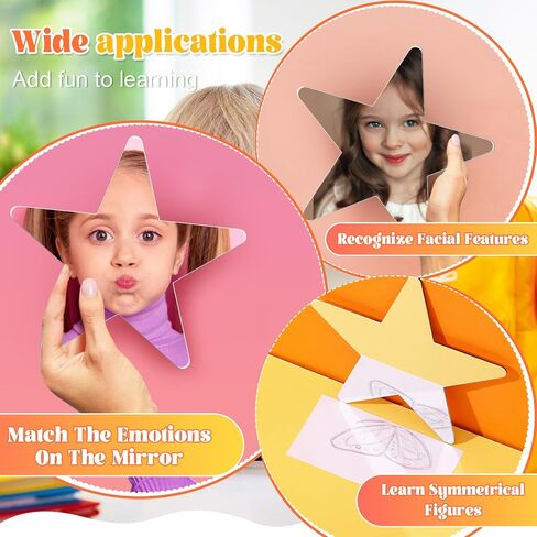 10 Pcs Small Mirrors for Crafts Preschool Shatter Proof Plastic Mirror Star Mirror for Kids 6 x 6 Inches Double Sided Acrylic Mirror for Classroom Facial Expression Practice in Saudi Arabia