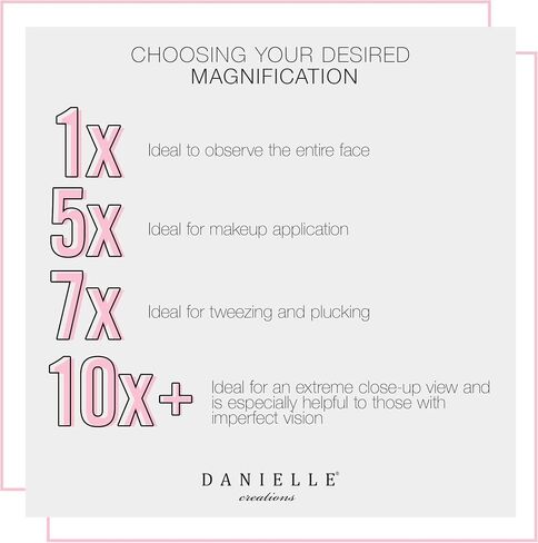 Danielle Folding Makeup Mirror with Handle/Stand, 10X Magnification, Midnight Matte in Saudi Arabia