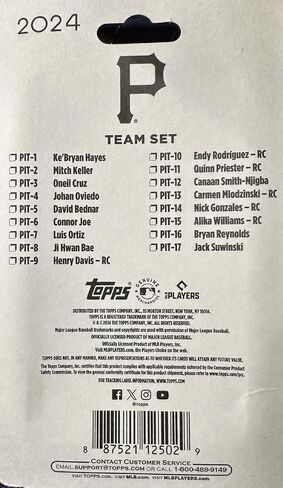 Pittsburgh Pirates 2024 Topps Factory Sealed 17 Card Team Set Featuring 6 Rookie Cards with Ke'Bryan Hayes and Oneil Cruz Plus in Saudi Arabia