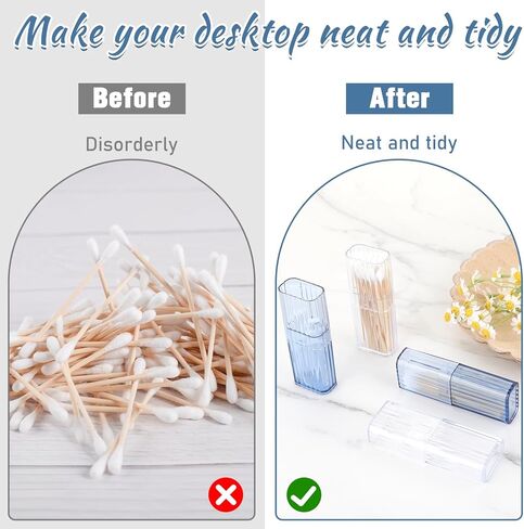 4 PCS Small Container for Floss Picks, Floss Travel Case Portable Small Travel Containers Transparent Floss Picks Travel Cotton Swab Container Dispenser Container for Various Small Item in Saudi Arabia