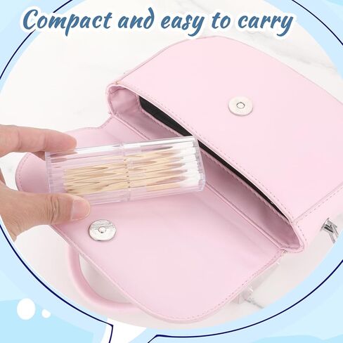 4 PCS Small Container for Floss Picks, Floss Travel Case Portable Small Travel Containers Transparent Floss Picks Travel Cotton Swab Container Dispenser Container for Various Small Item in Saudi Arabia