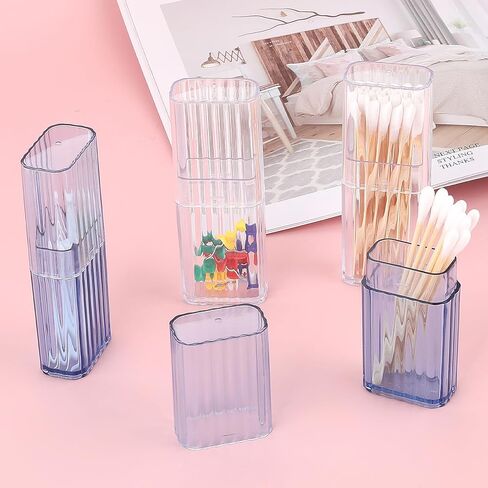 4 PCS Small Container for Floss Picks, Floss Travel Case Portable Small Travel Containers Transparent Floss Picks Travel Cotton Swab Container Dispenser Container for Various Small Item in Saudi Arabia