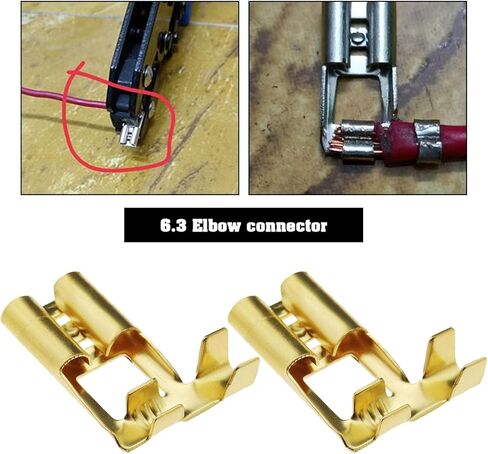 The Lord of the Tools 50PCS 6.3mm Crimp Terminal Spade Connector 90° Angled with 50PCS Insulating Sleeves for Equipment Switch Quad Bike Scooter Boat Household Appliances in Saudi Arabia