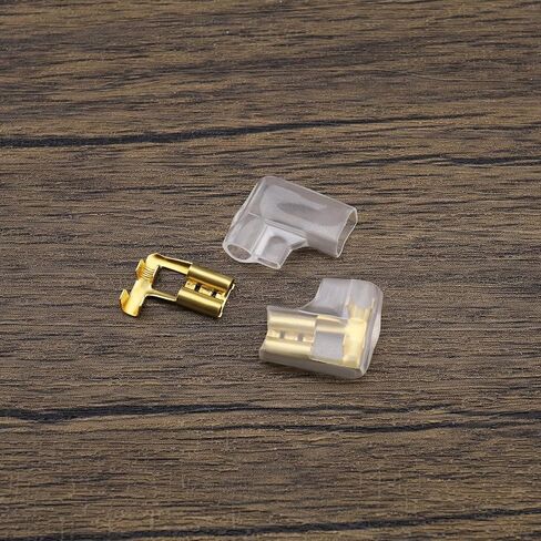The Lord of the Tools 50PCS 6.3mm Crimp Terminal Spade Connector 90° Angled with 50PCS Insulating Sleeves for Equipment Switch Quad Bike Scooter Boat Household Appliances in Saudi Arabia