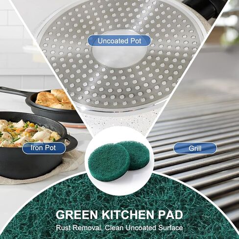 8 قطع من وسادات بديلة من LANMU متوافقة مع Dremel Versa PC10 وRuby Horsepower Power Scrubber، وسادة تنظيف فرك in Kuwait